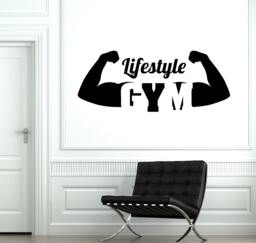 Wall Vinyl Decal Gym Lifestyle Fitness Bodybuilding Decor 1923Di - thumbnail 1