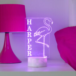 Personalised Flamingo Night Light - Kids Bedroom Decor Children's Gifts Lights - thumbnail 1