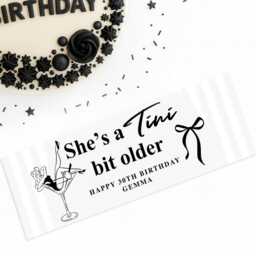 Personalised Birthday Banner - Tini Bit Older Decor Martini Glass Lady Black & White Custom Cocktail Party Decoration For Her - thumbnail 2