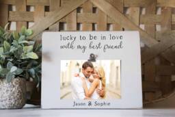 Boyfriend Girlfriend Picture Frame, Husband Wife Photo Frame, Valentine's Gift, Anniversary Present - thumbnail 1