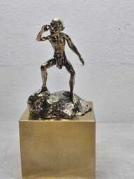 Gollum Statue Brass Or Aluminum With Square Base - 2.56