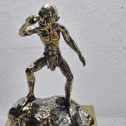 Gollum Statue Brass Or Aluminum With Square Base - 2.56 - thumbnail 2