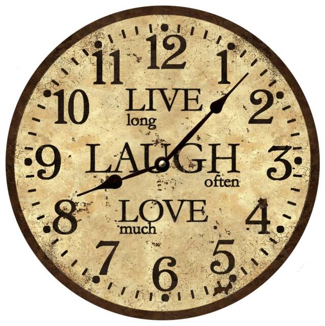 Live Laugh Love Wall Clock - Rustic Brown - image 1
