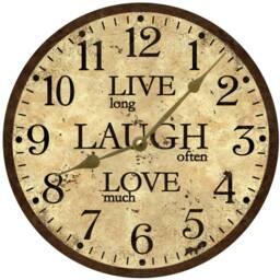 Live Laugh Love Wall Clock - Rustic Brown - thumbnail 2