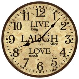 Live Laugh Love Wall Clock - Rustic Brown - thumbnail 1