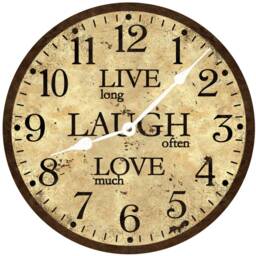 Live Laugh Love Wall Clock - Rustic Brown - thumbnail 3