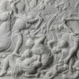 Carved Marble Relief Of The Four Horsemen Apocalypse By Julius Schnorr Von Carolsfeld Artist Sculpture - thumbnail 4
