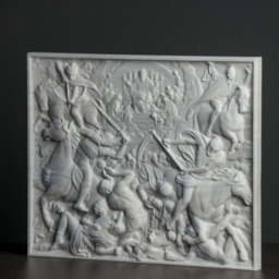 Carved Marble Relief Of The Four Horsemen Apocalypse By Julius Schnorr Von Carolsfeld Artist Sculpture - thumbnail 3