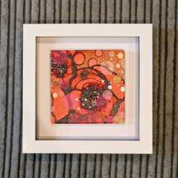 Red Poppy Framed Wall Art Small Floral Home Decor - thumbnail 2