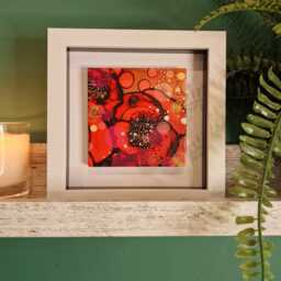 Red Poppy Framed Wall Art Small Floral Home Decor - thumbnail 1