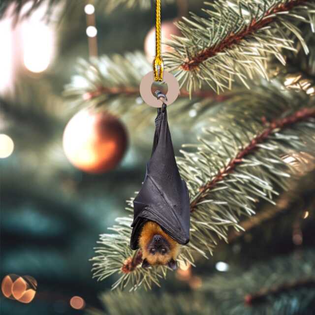 Black Bat Personalized Ornament, Christmas Tree Hanging Decor, Flat 2D Gift For Lover - image 1