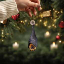 Black Bat Personalized Ornament, Christmas Tree Hanging Decor, Flat 2D Gift For Lover - thumbnail 2