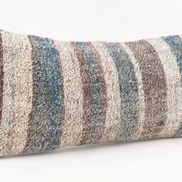 Handmade Turkish Kilim Pillow Cover Bohemian Lumbar Cushion - 12x24 - thumbnail 3
