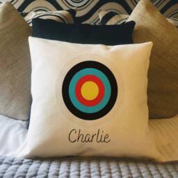 Personalised Target Country Canvas Cushion - Customised Linen -Cushion Cover With Inner Filler Archery Archers Gift - thumbnail 3