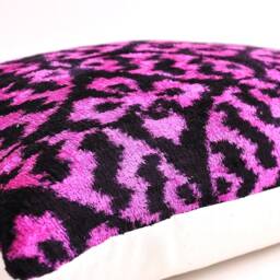 Handmade Silk Velvet Ikat Pillow Cover, Violet Black - thumbnail 2