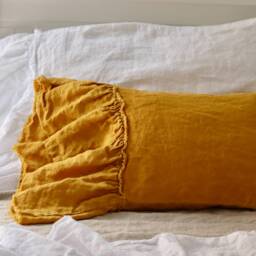 Linen Pillow Case - Ruffled Pillow Covers Side Ruffle Shams -Farmhouse Linens Bedding Shabby Chic Bedding. Mooshop - thumbnail 4