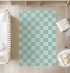 Checkered Blue Green Aqua - Rug, Carpet, Kids Decor, Children's Room Decor, Kids Carpet - thumbnail 1