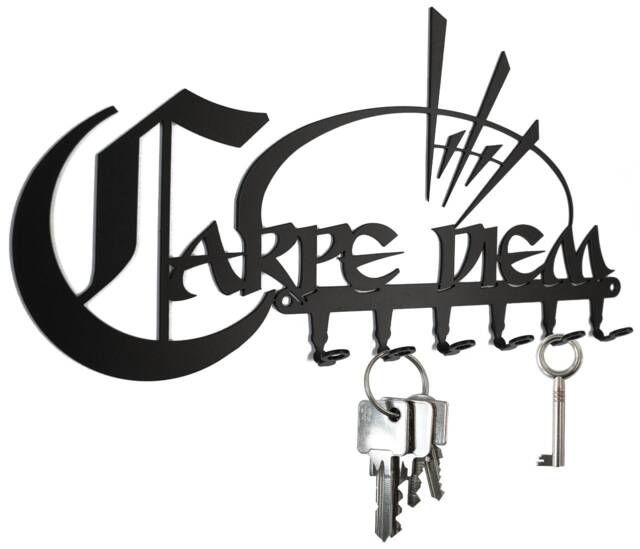 Key Hook - Carpe Diem Seize The Day Key Holder For Wall Black Keys Rack