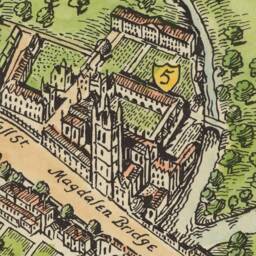 Oxford Map Print 1929 Pictorial Art By Spencer Hoffman - Exceptional Quality 230Gsm Unframed Framed Free Standard Delivery - thumbnail 2