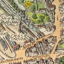 Oxford Map Print 1929 Pictorial Art By Spencer Hoffman - Exceptional Quality 230Gsm Unframed Framed Free Standard Delivery - thumbnail 3
