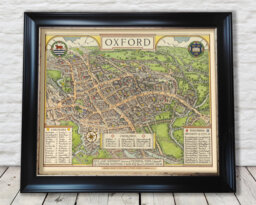 Oxford Map Print 1929 Pictorial Art By Spencer Hoffman - Exceptional Quality 230Gsm Unframed Framed Free Standard Delivery - thumbnail 1