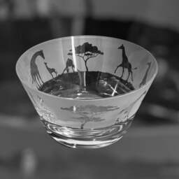 Giraffe Crystal Bowl - Clear Crystal Glass 13.5cm Bowl With Giraffe Frieze Design - thumbnail 4
