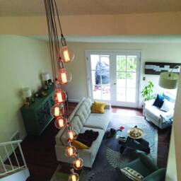 Copper Custom Cluster Pendant Light Ceiling Fixture Led Globes Dipped Glass Bulbs Hanging Lamp Clustered Pendants - Chandelier - thumbnail 3