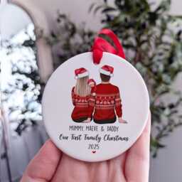 First Christmas As A Family Of Three Ornament - thumbnail 1
