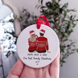 First Christmas As A Family Of Three Ornament - thumbnail 2
