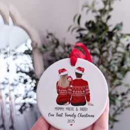 First Christmas As A Family Of Three Ornament - thumbnail 4