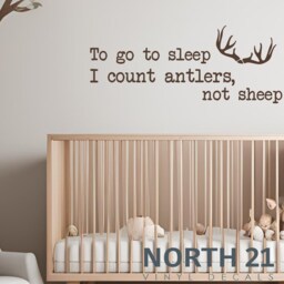 Hunting Wall Decal, Count Antlers Sleep Art, Nursery Decor, Decal - thumbnail 2