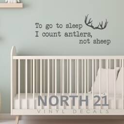 Hunting Wall Decal, Count Antlers Sleep Art, Nursery Decor, Decal - thumbnail 3
