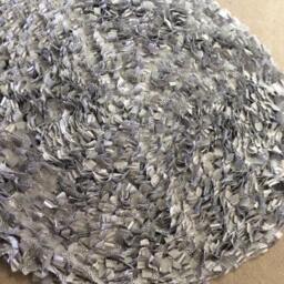 Baby Rag Rug, Gray, White Boho Chic Area Shag Rugs, Shabby Floor Mat, Welcome Newborn Photo Prop 36 - thumbnail 4