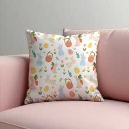 Easter Bunny Cushion Cover, Cute Rabbit Pillowcase, Spring Nursery Sofa Case, Kids Home Decor
