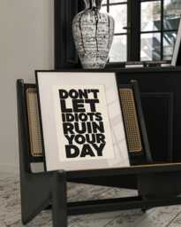 Don't Let Idiots Ruin Your Day , Ampersand Poster, Beige Quote Print, Retro Typography Minimalist Home Decor, Slogan Wall Art, Poster - thumbnail 1