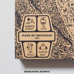 Bridger Bowl Montana Ski Trail Map - Engraved Wood Wall Art, Winter Cabin Decor, Snowboard Mountain Poster, Personalized Family Gift - thumbnail 3