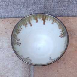 Globe Candle Holder Stoneware Handmade Ceramic Pottery Footed Dish Bowl - thumbnail 3