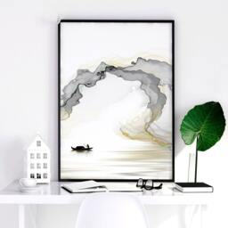 Calming Watercolor Painting Print - Set Of 3 Minimalist Wall Prints Zen Art Modern Artwork For Office Decor & Living Room - thumbnail 3