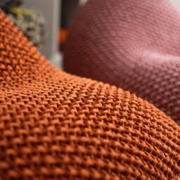 Orange Floor Pillow, Russet Orange Bean Bag Chair, Chair Throw Large Cushion With Back For Children - thumbnail 4