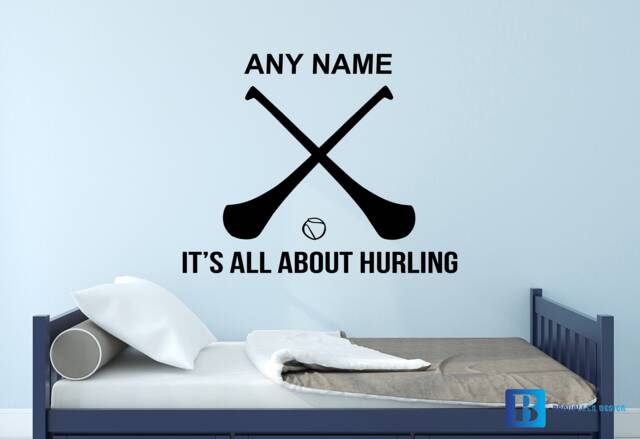 It's All About Hurling Sport Wall Art Boys Room Customisable Decal Sticker - image 1