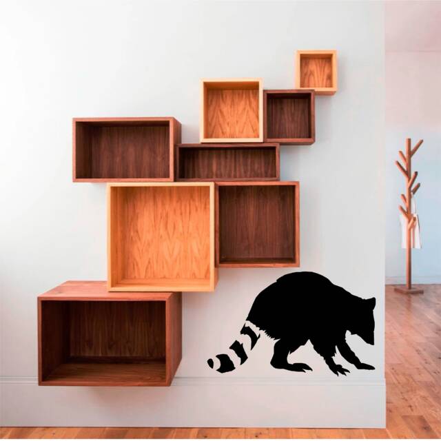 Racoon Vinyl Wall Art, Decal, Sticker, Transfer, Mural, Removable, Decor, Rent Friendly, Interior, Exterior, Full - 0601 - image 1
