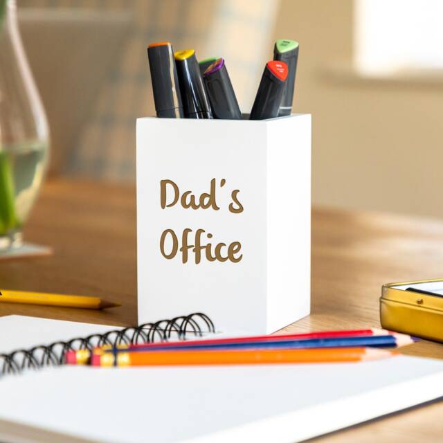 Personalised Wooden Pen Pot Holder Engraved Office Decor, New Job Gift - Lc252 - image 1