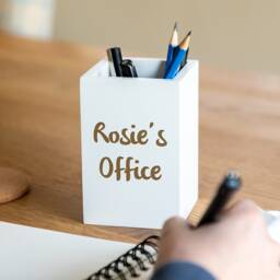 Personalised Wooden Pen Pot Holder Engraved Office Decor, New Job Gift - Lc252 - thumbnail 2