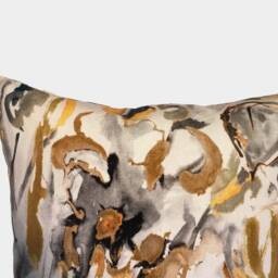 Expressive Watercolour Floral Velvet Cushion - Neutral - thumbnail 2
