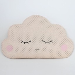 Light Peach Cloud Pillow For Nursery Decor, Polka Dot Baby Cushion Shower Gift Newborn Infant Boy Gender Neutral Girl Room Kids Teepee - thumbnail 2