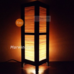 Limited Asian Oriental Craft Bamboo Japanese Lamp Zen Bedside Floor Table Paper Light Shades Bedroom Home Decor Room - thumbnail 2