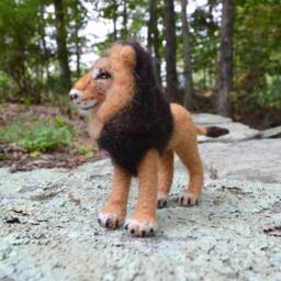 Maliki The Lion, Needle Felted Animal Art Sculpture - thumbnail 2