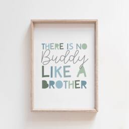 Brothers Print, Boys Nursery Prints, Bedroom Sibling Wall Art, Playroom Decor, Kids Art - thumbnail 1