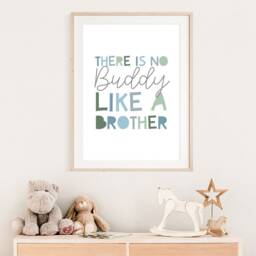 Brothers Print, Boys Nursery Prints, Bedroom Sibling Wall Art, Playroom Decor, Kids Art - thumbnail 3