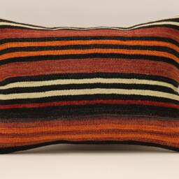 Vintage Turkish Kilim Lumbar Pillow Cover, Boho Throw - 14x20 In - thumbnail 2